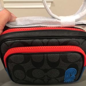 COACH COLORBLOCK SIGNATURE CANVAS NWT LEATHER